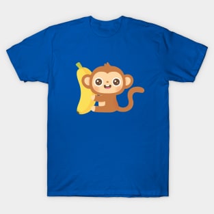 Cute Little Monkey and Banana T-Shirt